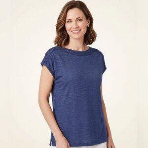 Boat Neck Texture Knit Tee